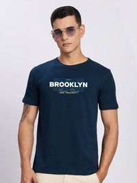 ADRO Typography Printed Round Neck Cotton T-shirt