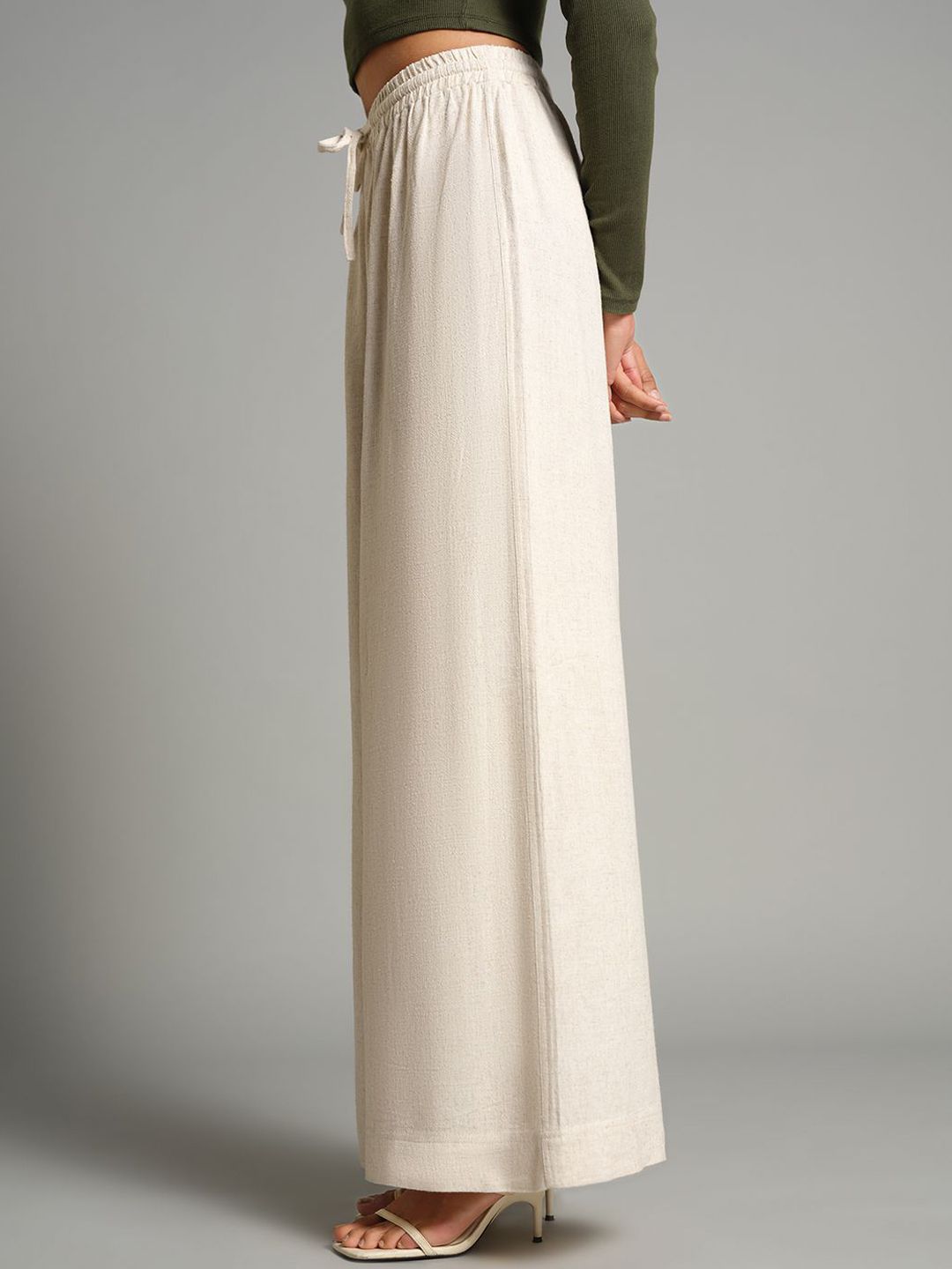 AND Women Solid High-Rise Culottes Trousers