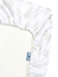 KLOTTHE White Floral Dilengkapi 400 TC Kapas Tulen Cadar Super King Dengan 2 Sarung Bantal