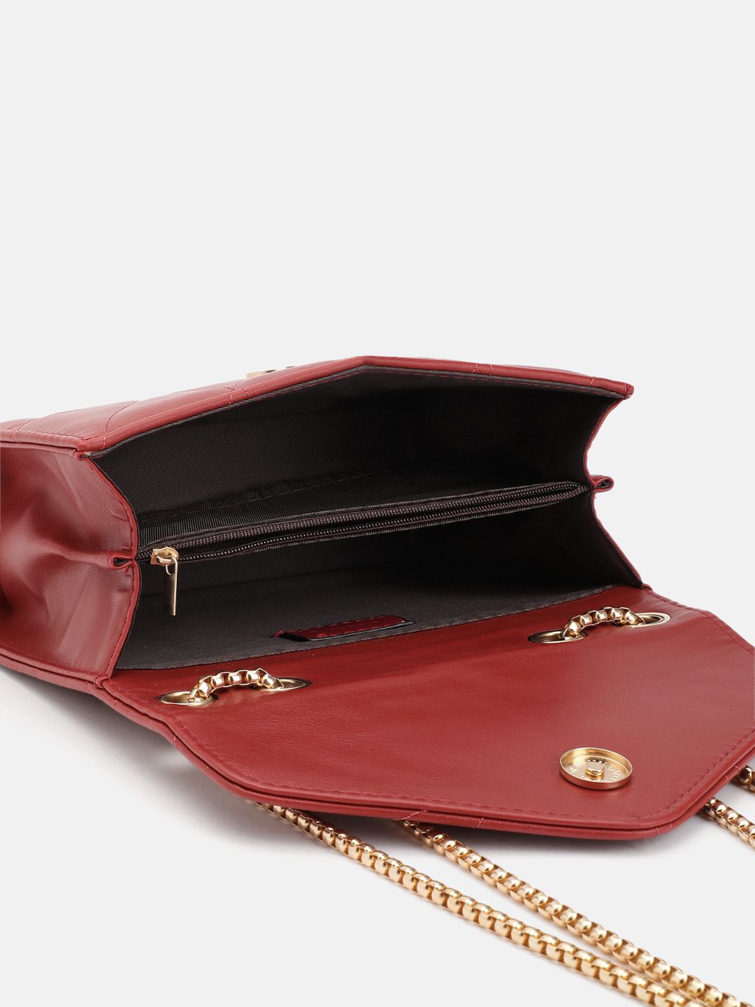 DressBerry Structured Quilted Sling Bag with Lock Detail