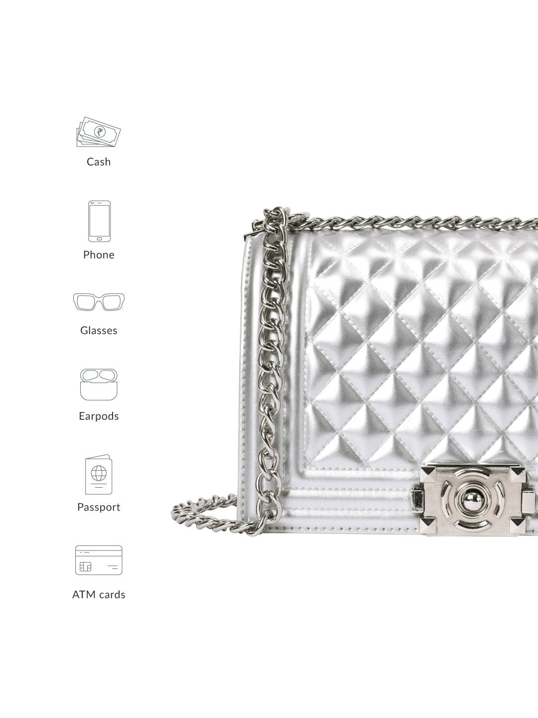 Lino Perros Structured Sling Bag with Quilted Detail