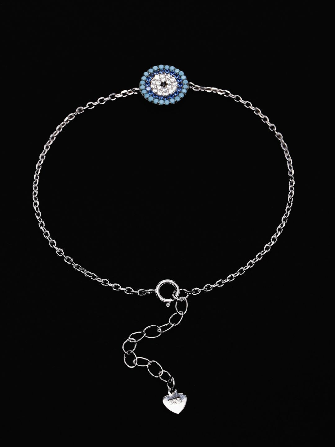 PANASH 925 Sterling Silver Rhodium-Plated Cubic Zirconia Link Bracelet