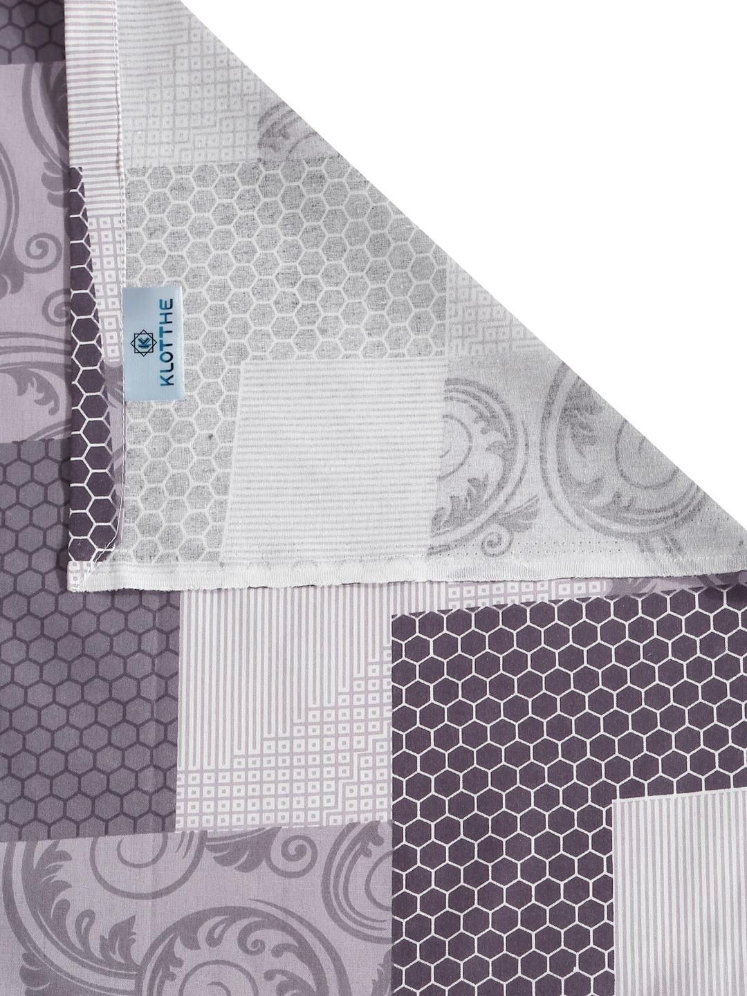 KLOTTHE Ungu Geometrik 400 TC Cadar King dengan 2 Sarung Bantal