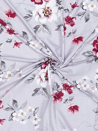 Monte Carlo Stanley Magenta & Grey Floral Printed 144 TC King Bedsheet Set 1.85 m x 1.95 m