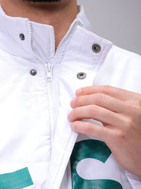 The Indian Garage Co Men Lightweight Puffer Jacket with Patchwork