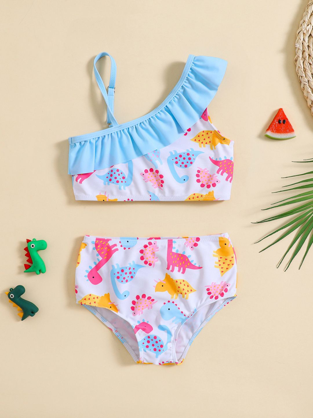 YK Infant Girls Printed Top & Briefs Swim Set