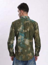 Bene Kleed Men Slim Fit Abstract Printed Spread Collar Cotton Casual Shirt