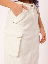 DressBerry City Chic Back Slit Cargo-Style Denim Skirt