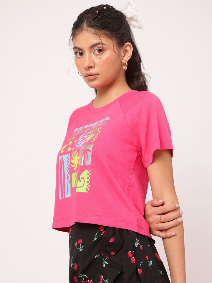 DressBerry Simply Stated Quirky Geometric Printed Relax Tee