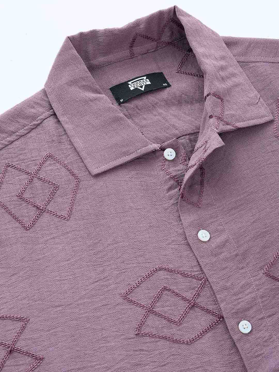 Thomas Scott Men Embroidered Regular Fit Casual Shirt