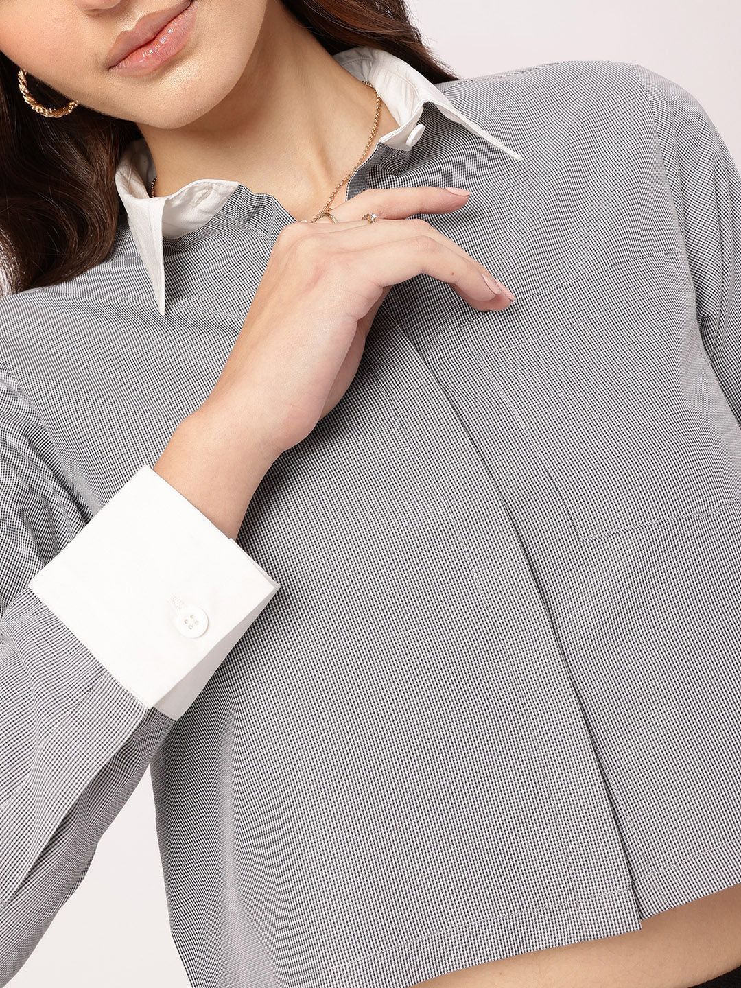 Kook N Keech Collegiate Cool Chest Pocket Crop Shirt