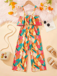 YK Girls Printed Basic Jumpsuit