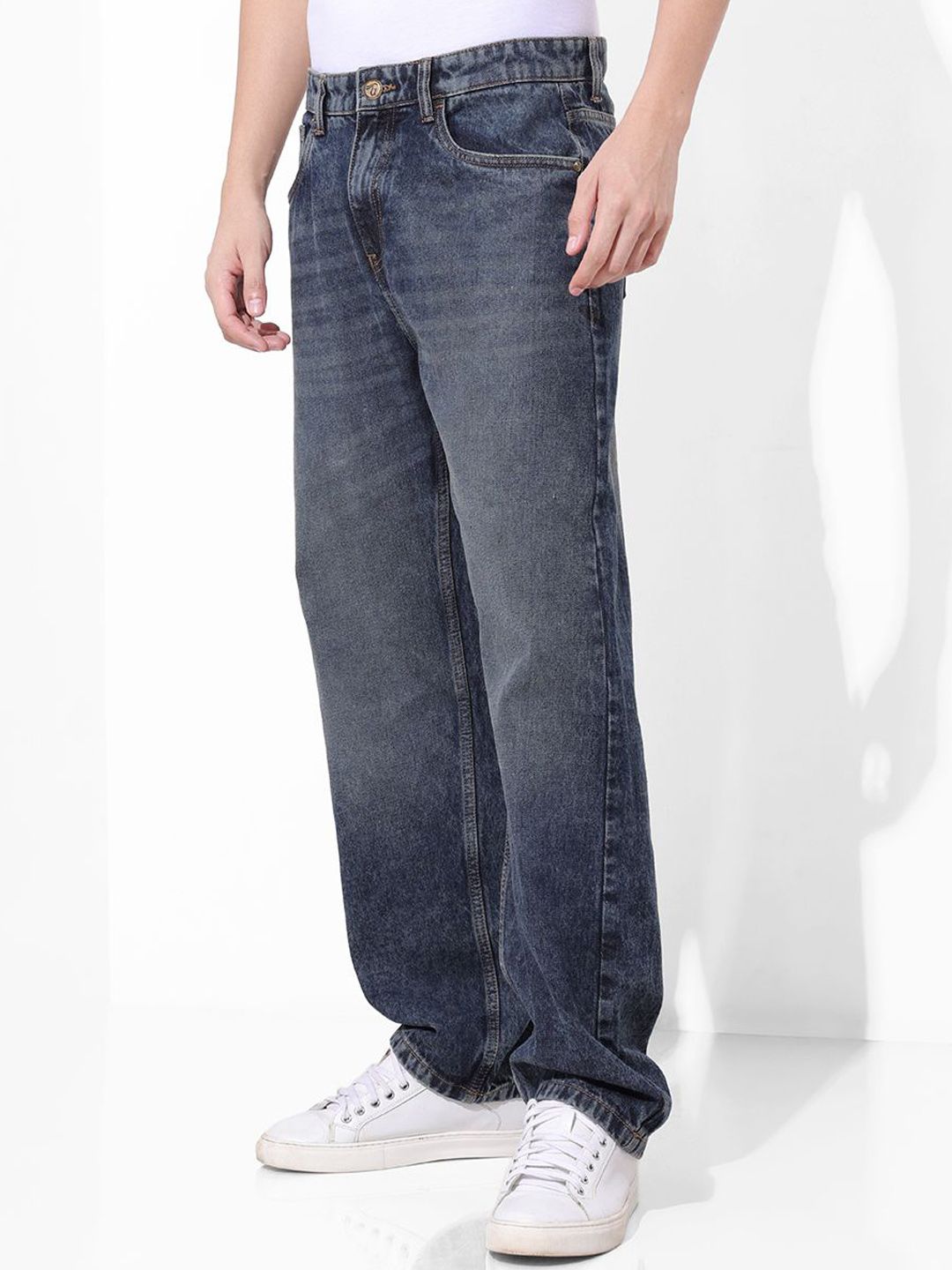 The Indian Garage Co Men Relaxed Fit Mid-Rise Pure Cotton Jeans