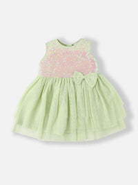 Nauti Nati Girls Net Sequined Fit & Flare Dress with Bow Detail