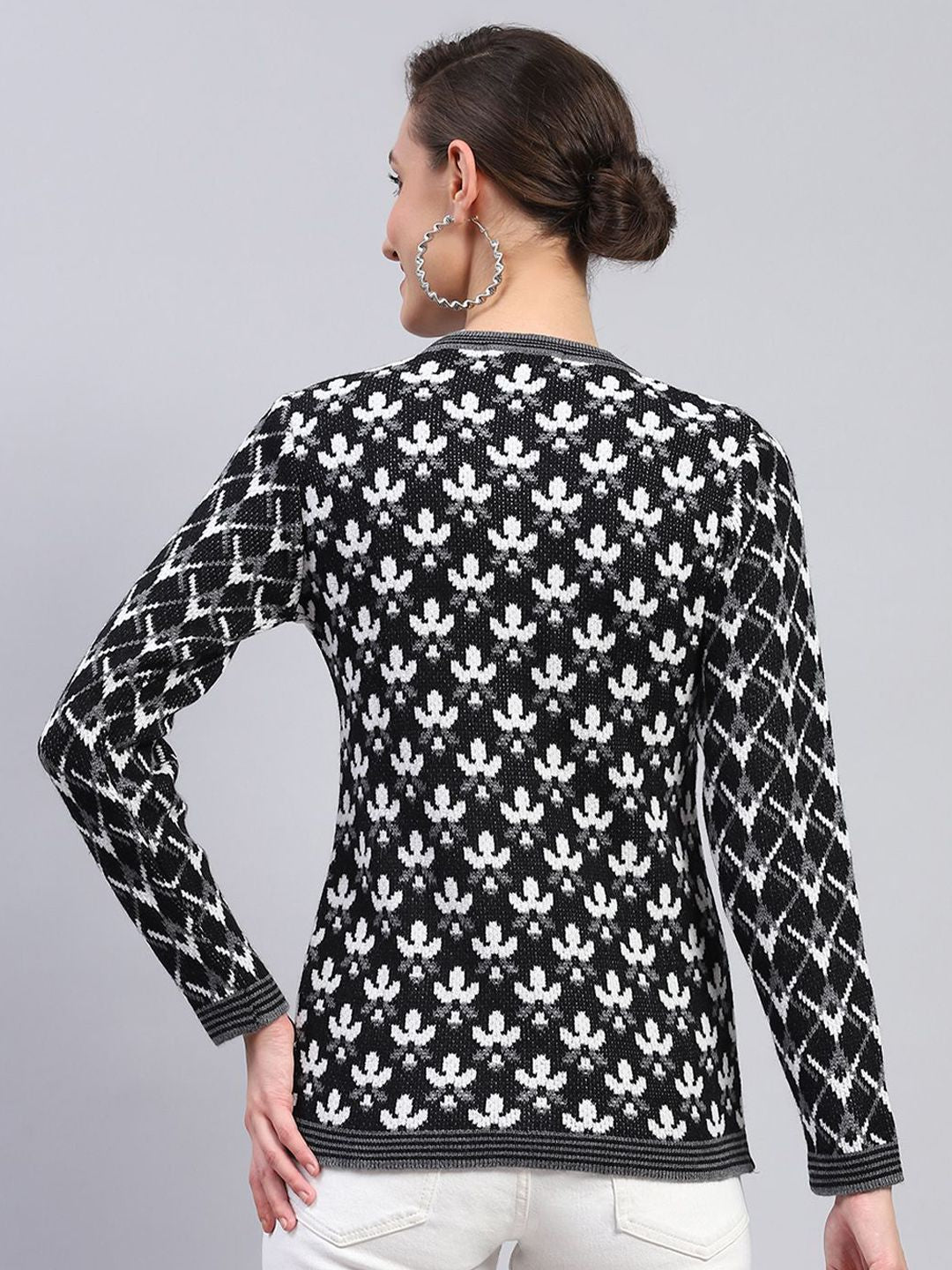 Monte Carlo Women Floral Woolen Cardigan