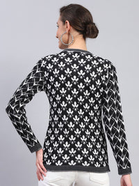 Monte Carlo Women Floral Woolen Cardigan