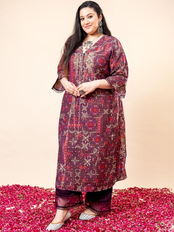 Mamicha Printed V-Neck Kurta Set