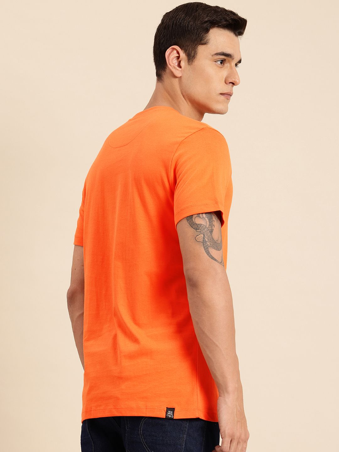 Being Human Pure Cotton Drop-Shoulder Sleeves Relaxed Fit T-shirt