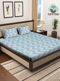 Myntra Elegant Homes Biru Kapas Geometrik 400 TC Dilengkapi Cadar King & 2 Sarung Bantal