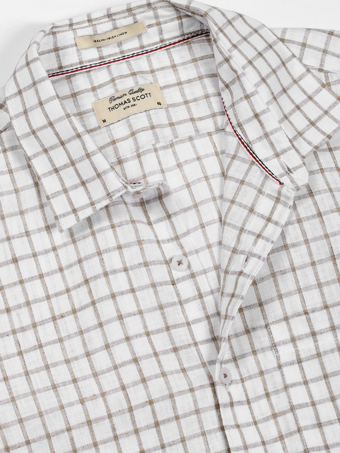 Thomas Scott Men Premium Slim Fit Gingham Checks Opaque Checked Casual Shirt