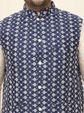 SOJANYA PLUS Jaket Sulam Lelaki Nehru Plus Size