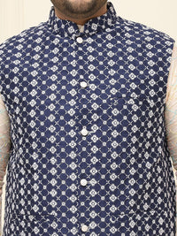 SOJANYA PLUS Jaket Sulam Lelaki Nehru Plus Size