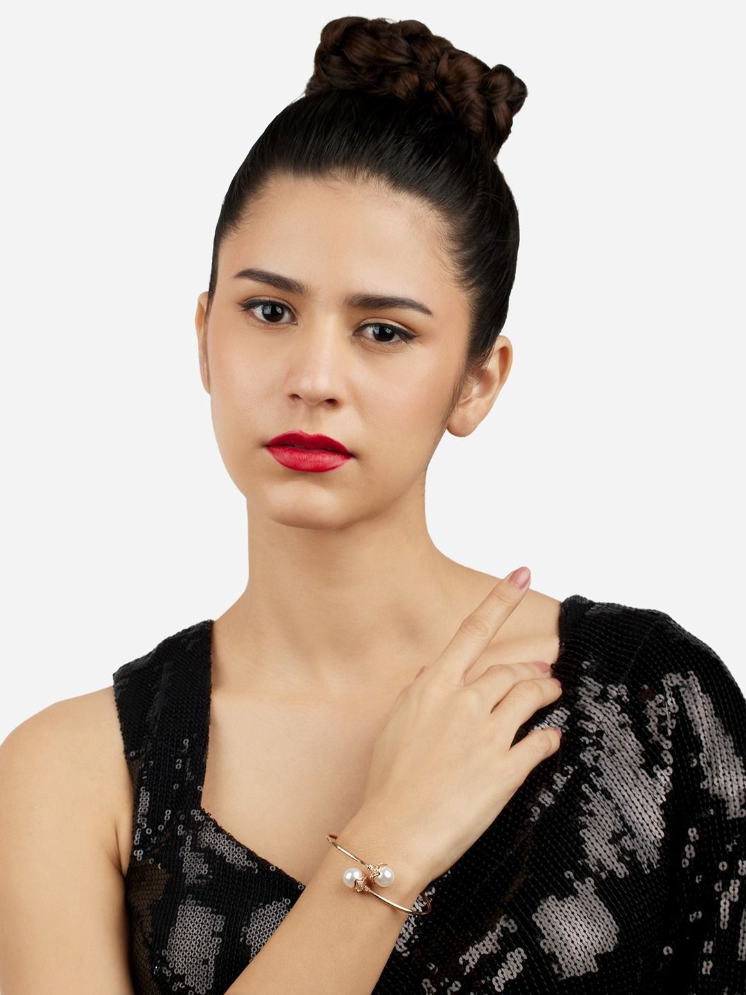 Set Mutiara Zaveri 2 Gelang Kada Cubic Zirconia Bersalut Emas Rose