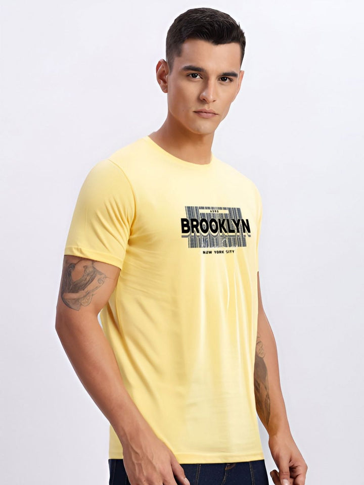 ADRO Typography Printed Round Neck Cotton T-shirt