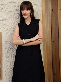 KALINI Solid V-Neck A-Line Kurta With Palazzos