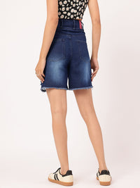 DressBerry Women Ripped Cuts High-Rise Frayed Denim Shorts