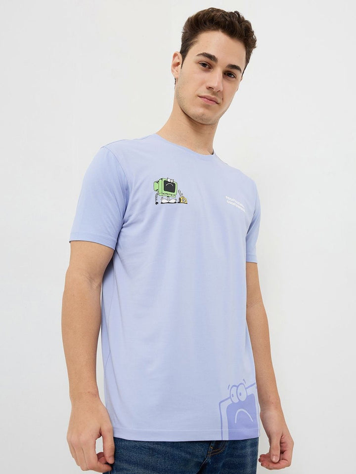 SPYKAR Men Graphic Printed Round Neck Cotton Slim Fit T-shirt
