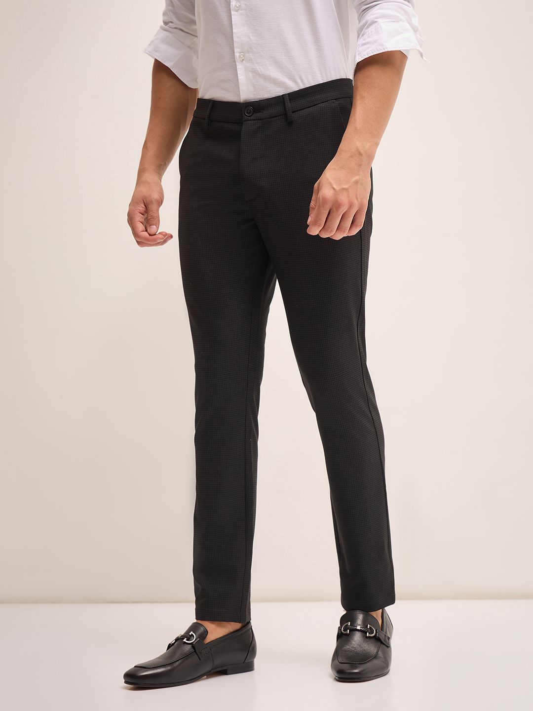 THE BEAR HOUSE Men Slim Fit Chinos Formal Trousers