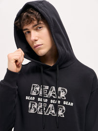 The Bear House Men Typography Printed Cotton Sweatshirt