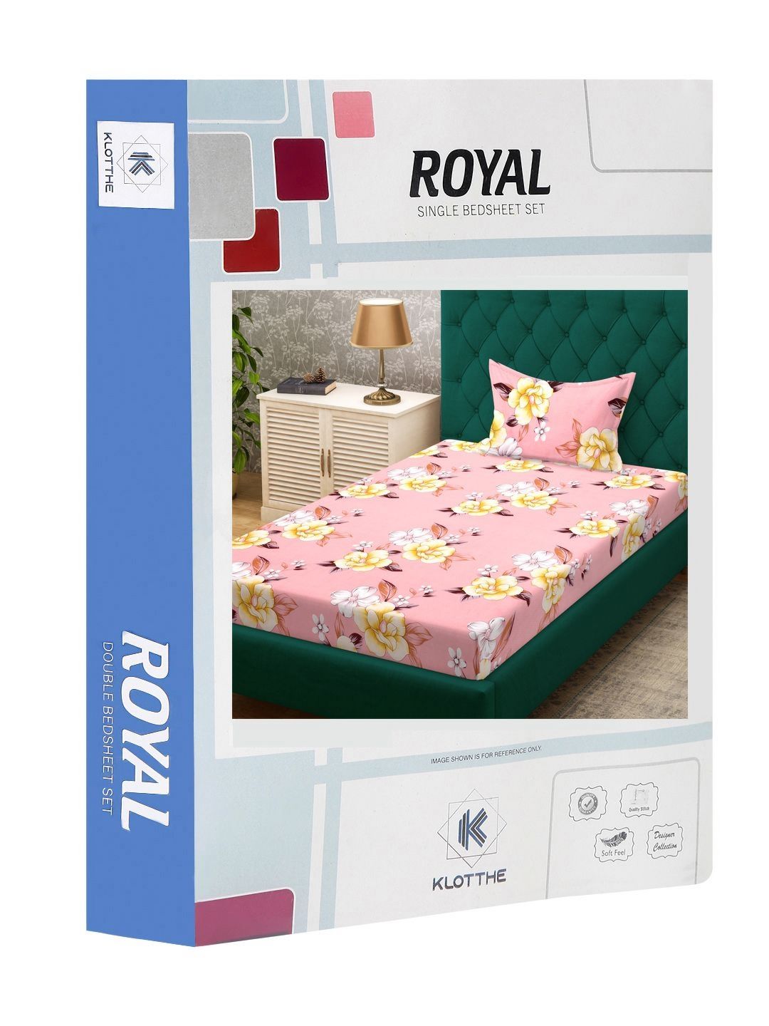 KLOTTHE Pink Floral Polycotton 300 TC Single Fine Bedsheet with a Pillow Cover-89 x 59 inches