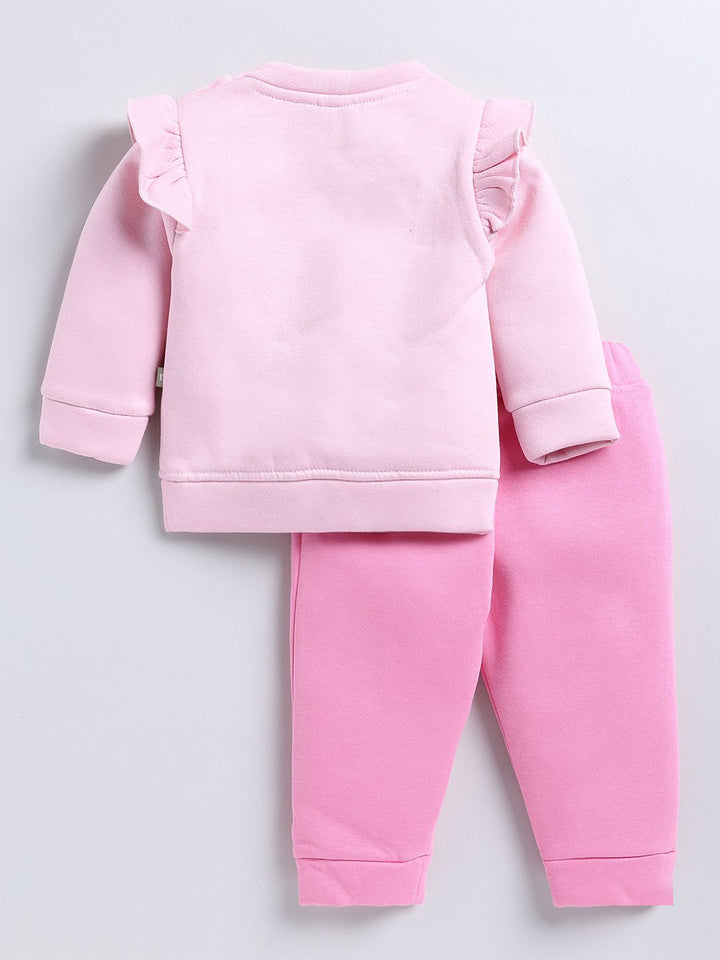 Moms Love Infant Girls Pure Cotton Sweatshirt With Joggers