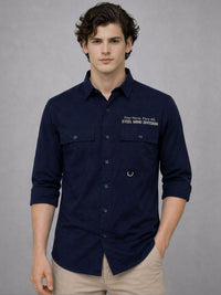 ADRO Standard Spread Collar Cotton Casual Shirt