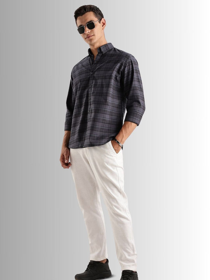 ADRO Standard Tartan Checks Baju Kasual Berpetak