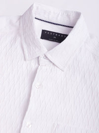 VASTRADO Men Classic Spread Collar Textured Slim Fit Casual Shirt