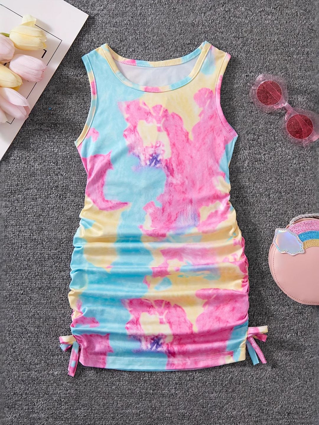 YK Print Blouson Dress
