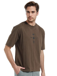 RARE RABBIT Men Graphic Printed Round Neck Cotton T-shirt