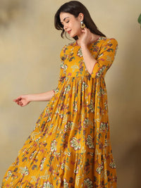 Mamicha Floral Print A-Line Midi Dress