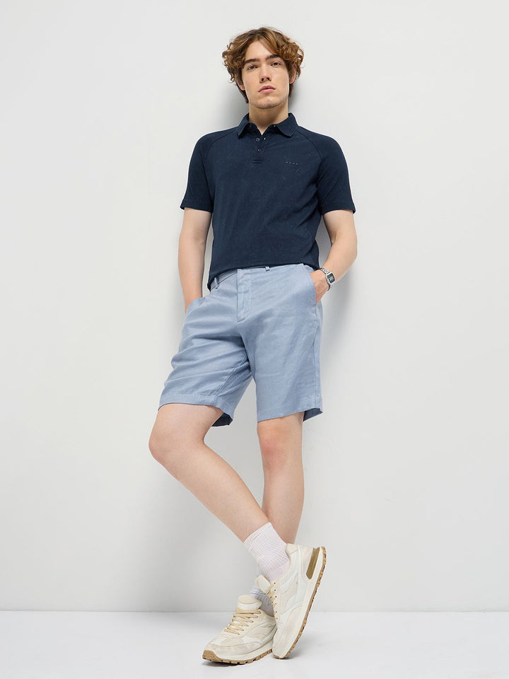 THE BEAR HOUSE Men Solid Polo Collar Pure Cotton T-shirt