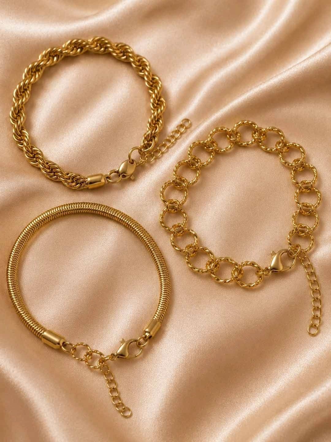PANASH Set Of 3 Gold-Plated Wraparound Bracelet