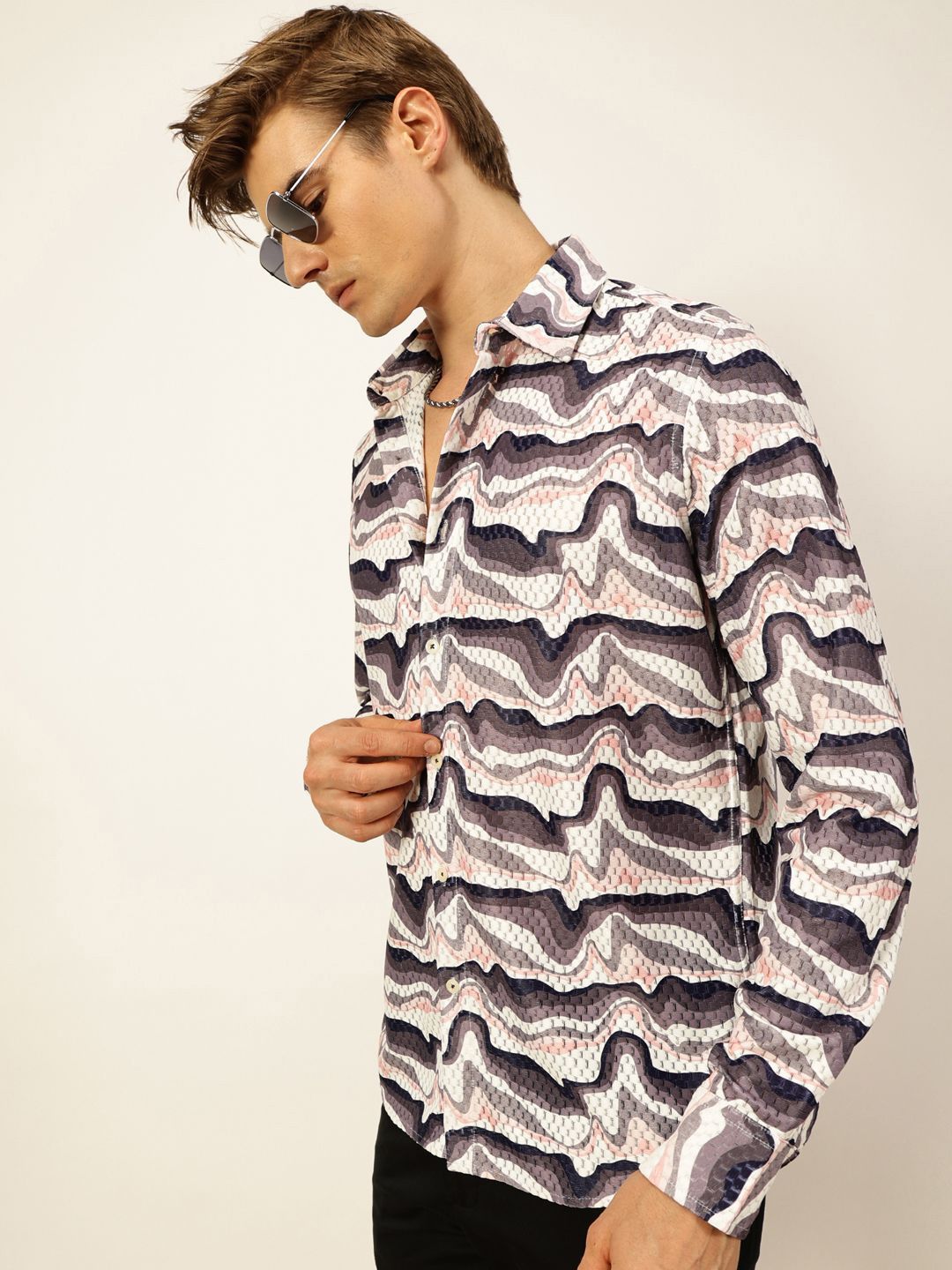Thomas Scott Men Premium Slim Fit Opaque Printed Casual Shirt