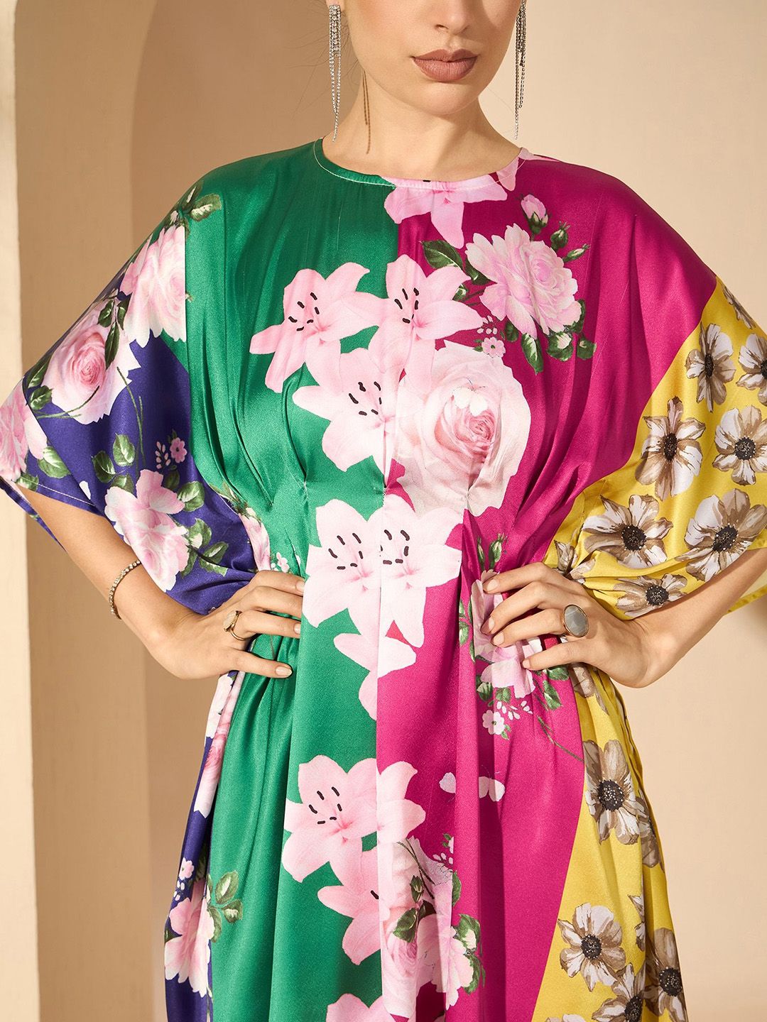 Antheaa Pink Floral Printed Tunic with Palazzos