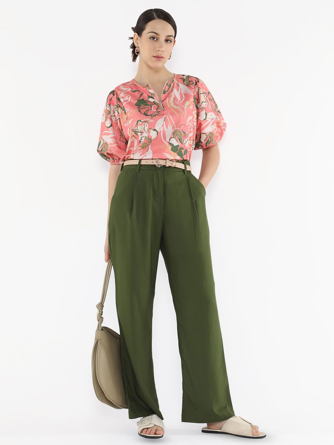 RAREISM Tropical Print Cotton Top