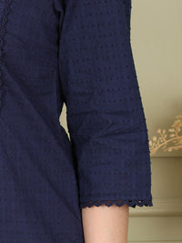 W Women Yoke Design Flared Sleeves Thread Work Kurta