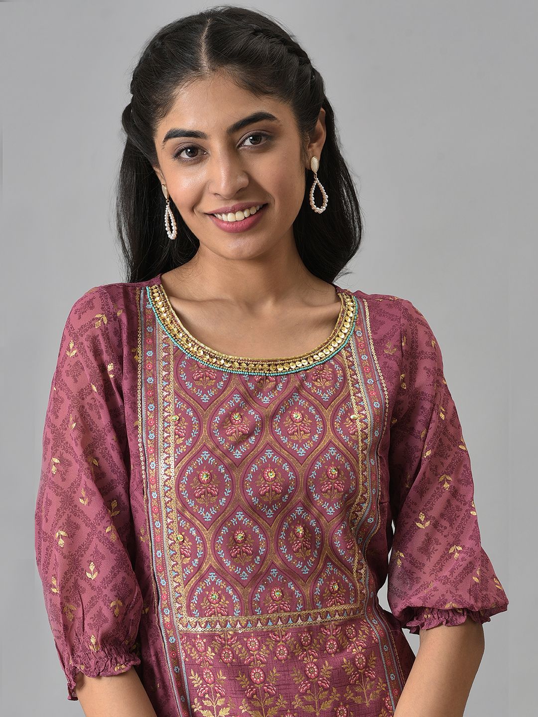 AURELIA Ethnic Motifs Print A-Line Maxi Dress