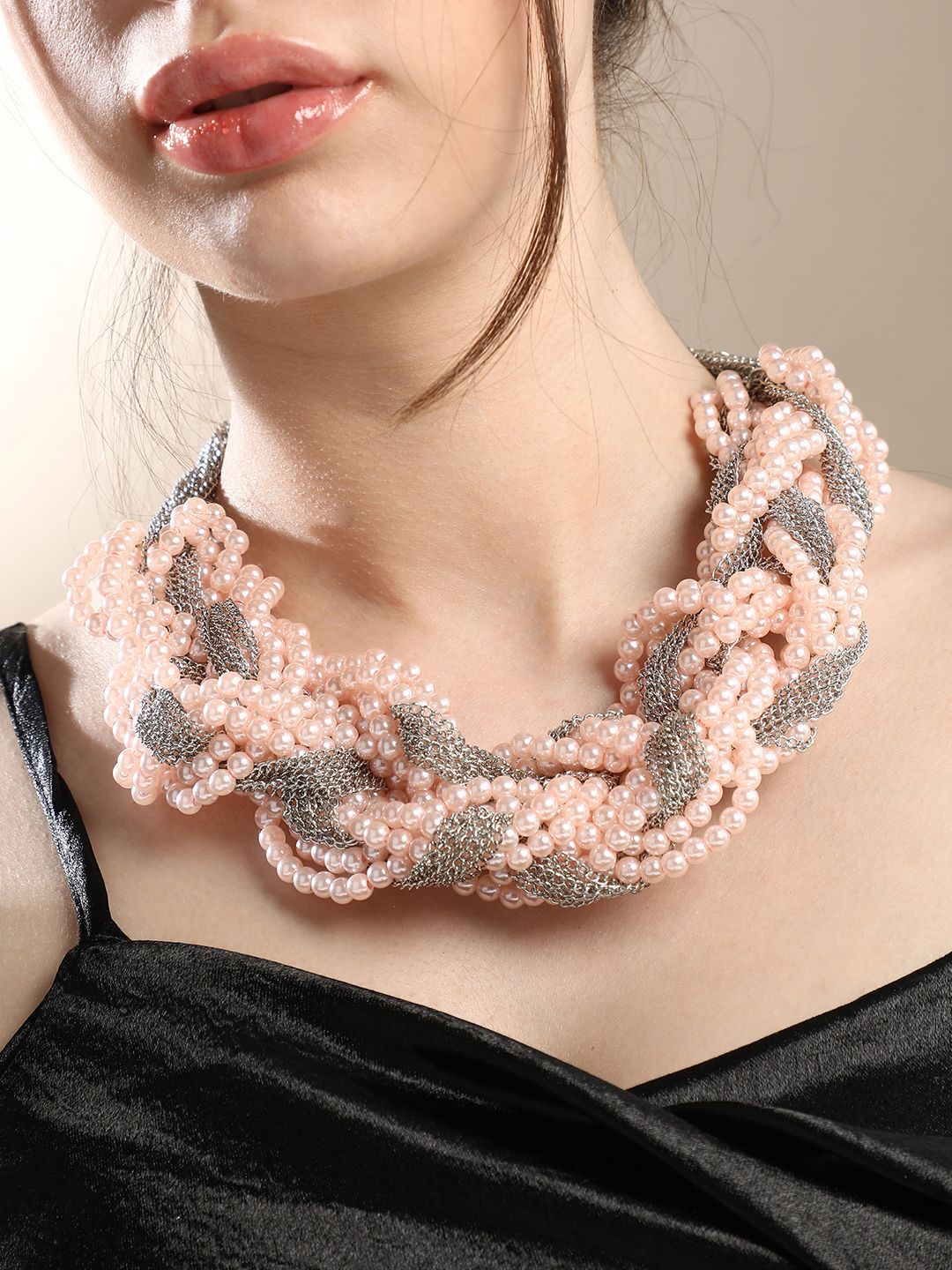 SOHI Silver-Paras Kalung Pernyataan Beaded Beaded Beaded