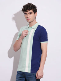 Being Human Men Colourblocked Polo Collar Cotton T-shirt